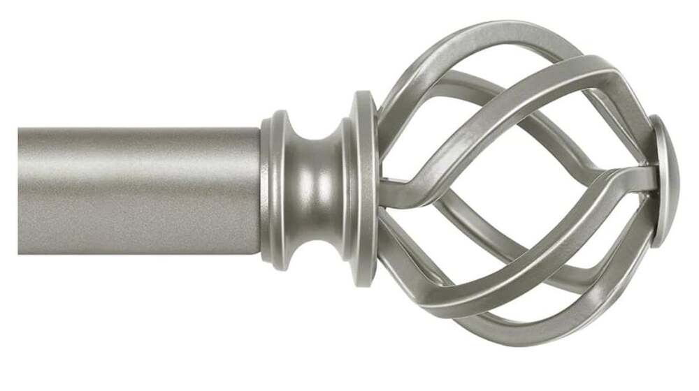 Kamanina Curtain Rod 32 to 120 Inch Silver Drapery Rod